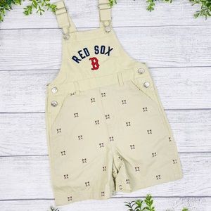 RED SOX Boys Khaki Lightweight Overalls 2T